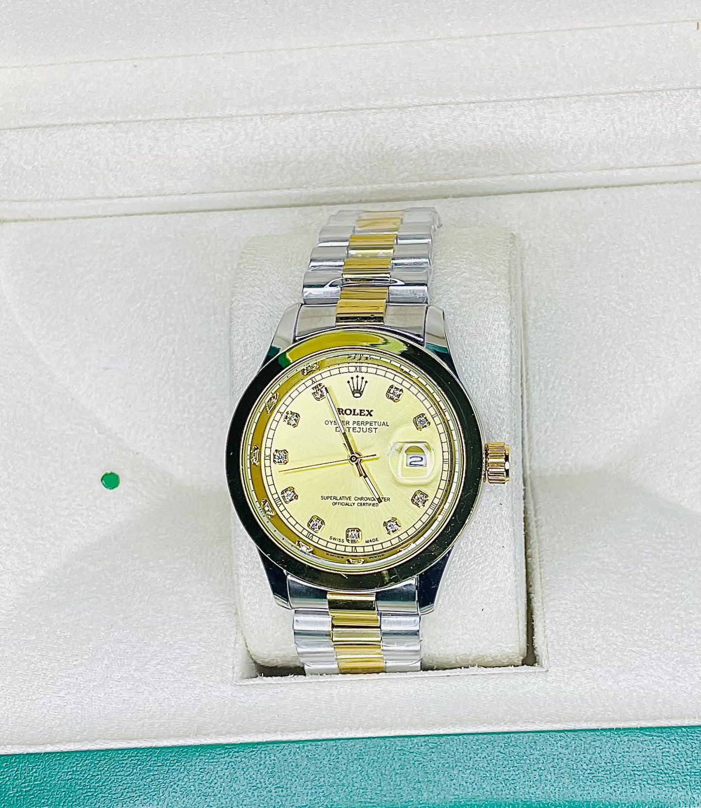 RLX golden dial with golden & silver chain