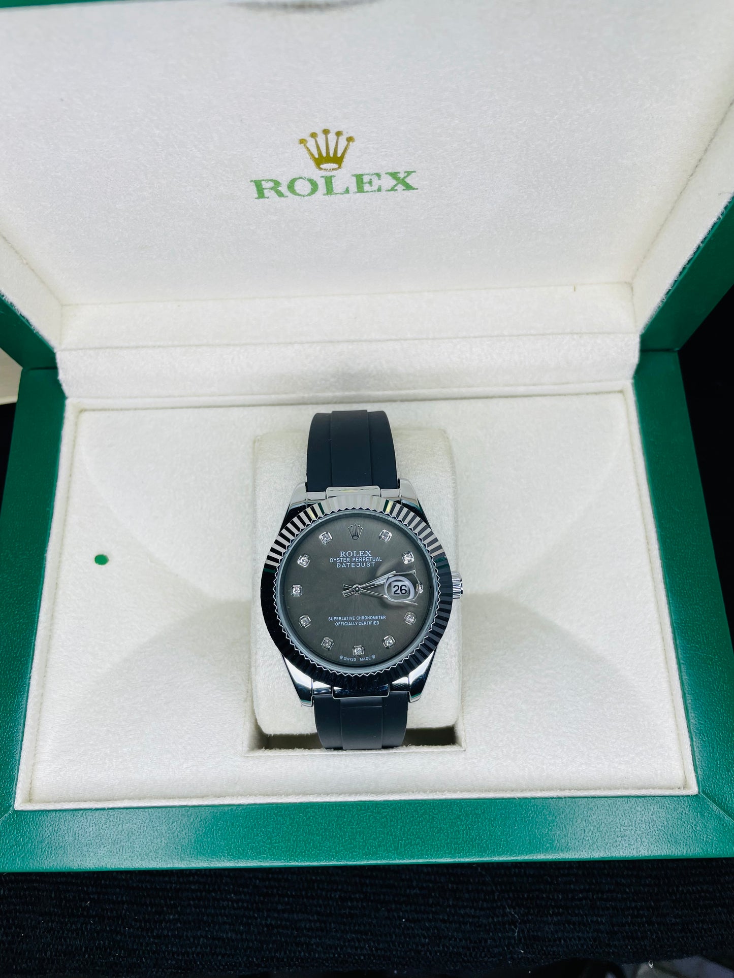 Black dial with bmc strap watch