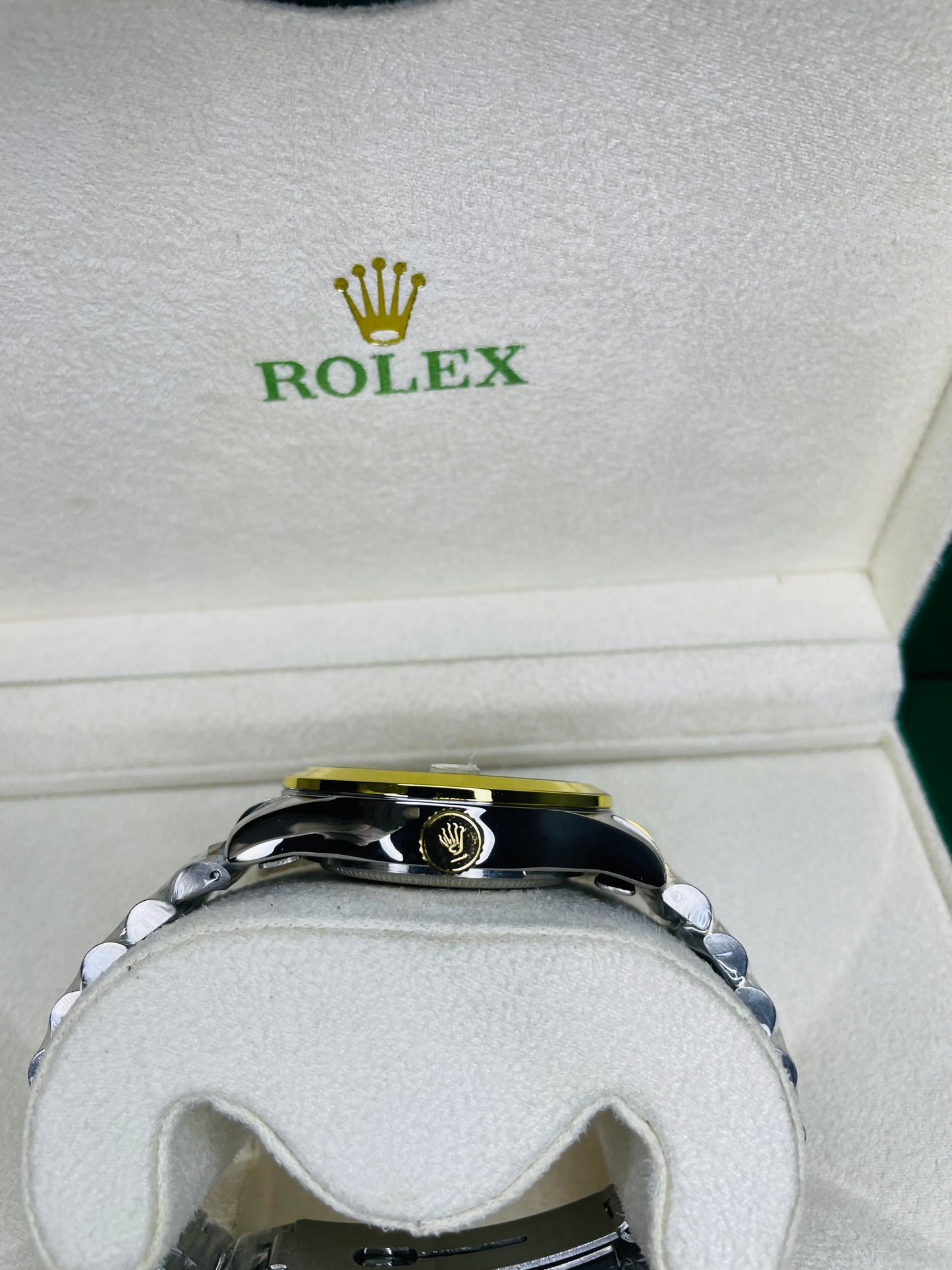 RLX golden dial with golden & silver chain