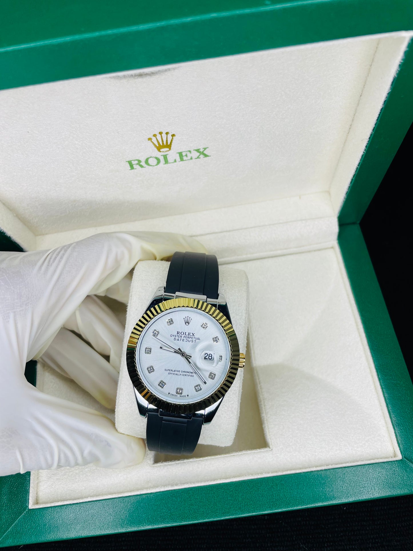White dial with bmc strap watch