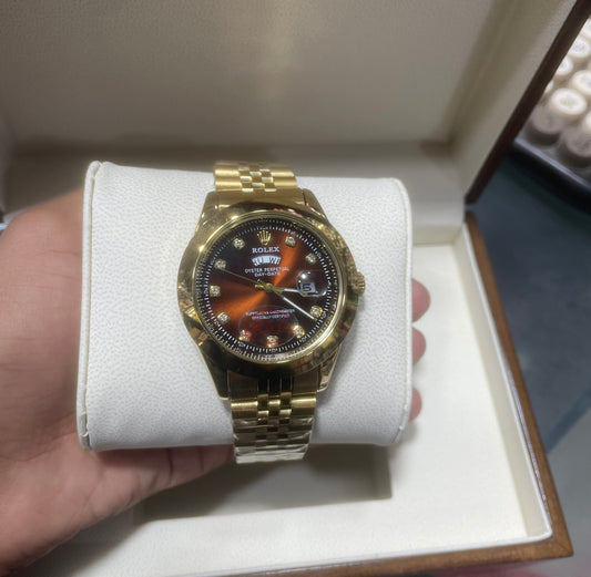 Rolex Day&Date with Red Dial golden jubilee chain