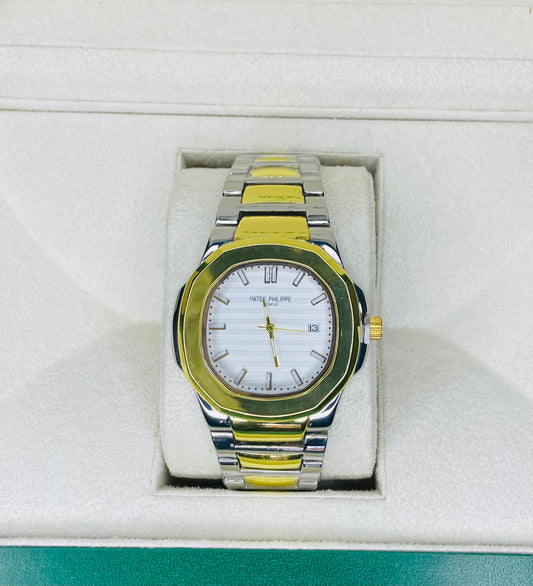 White with goldan chain