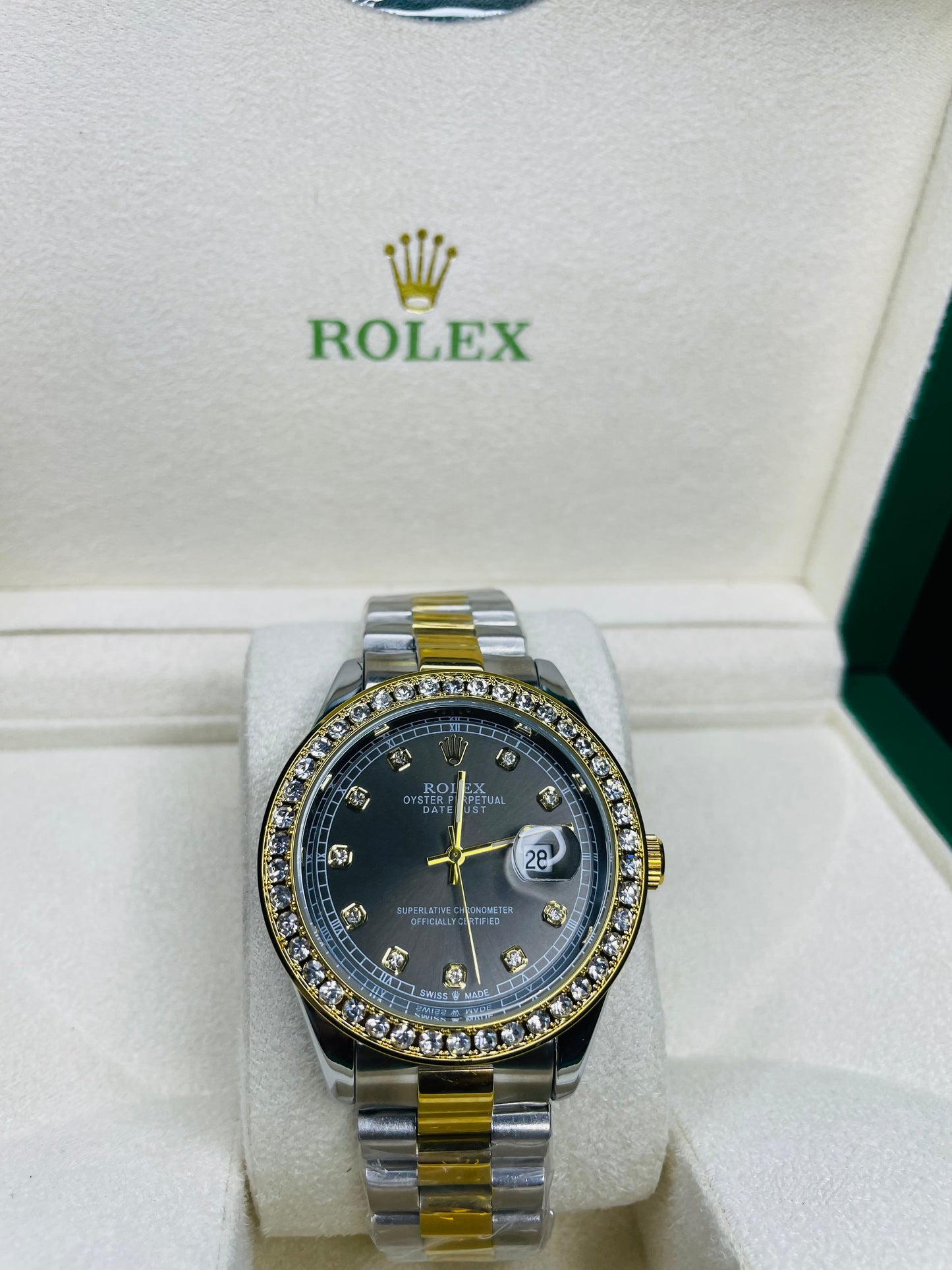 Black with golden dial