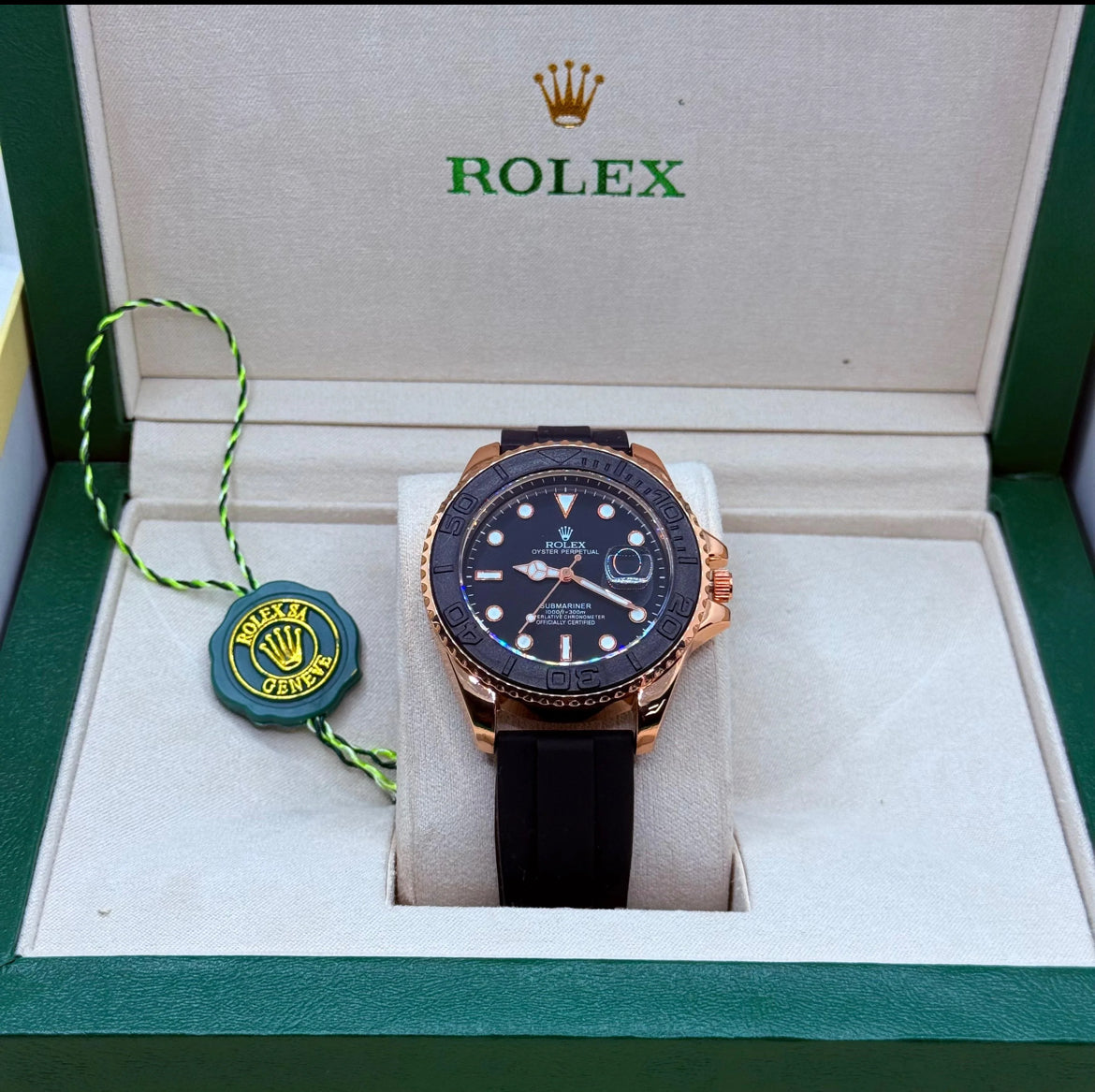 Rolex strap Golden with Black Rotating Dial