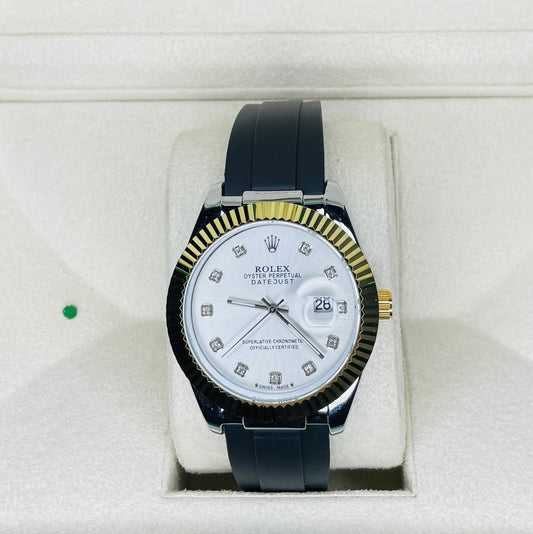 Rolex white dial watch