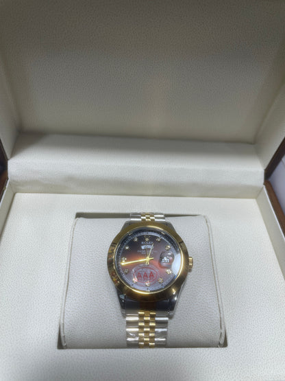 Rolex Day&Date truetone Red Dial with jubilee chain