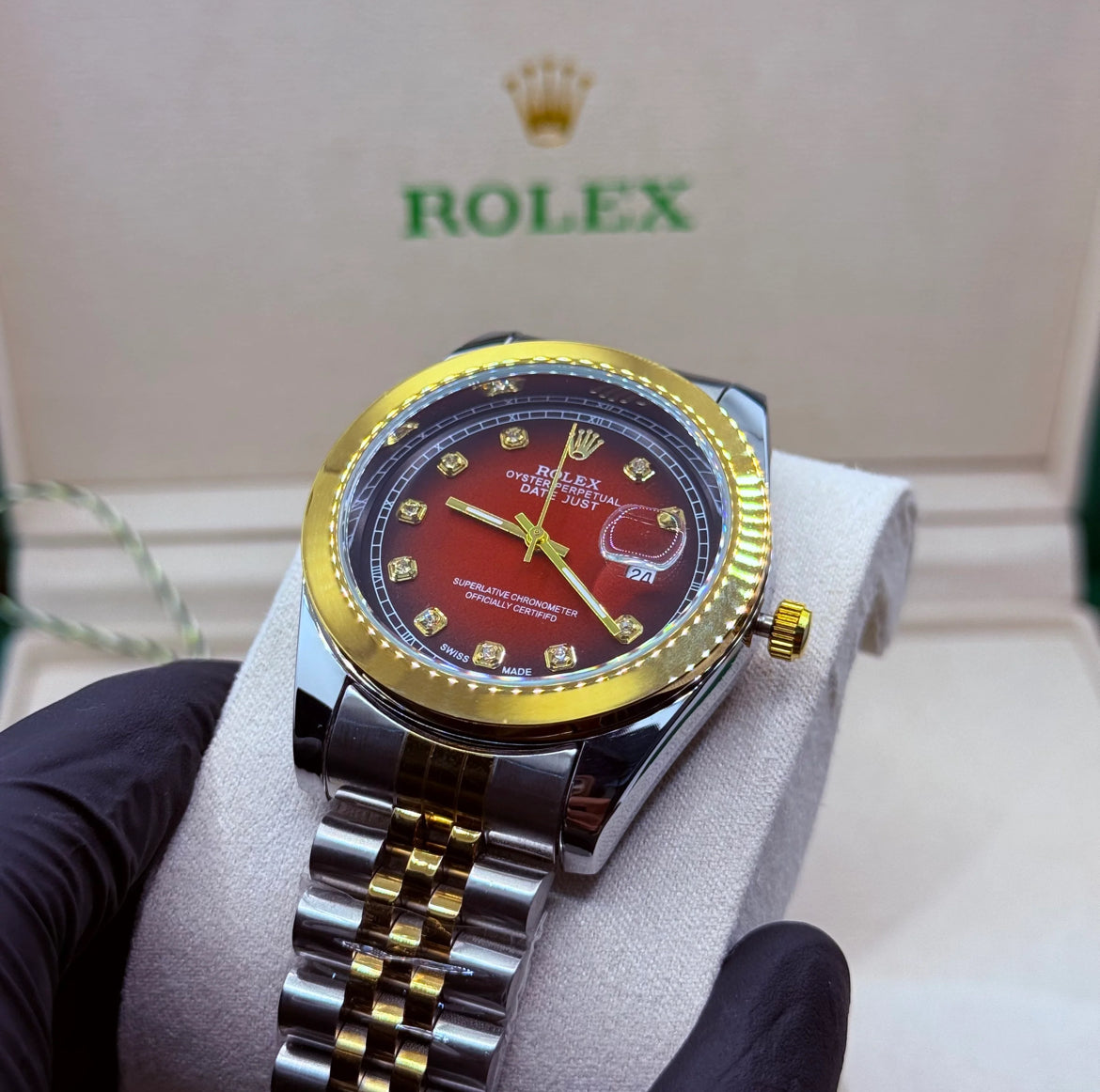 Rolex Truetone with Red Dial