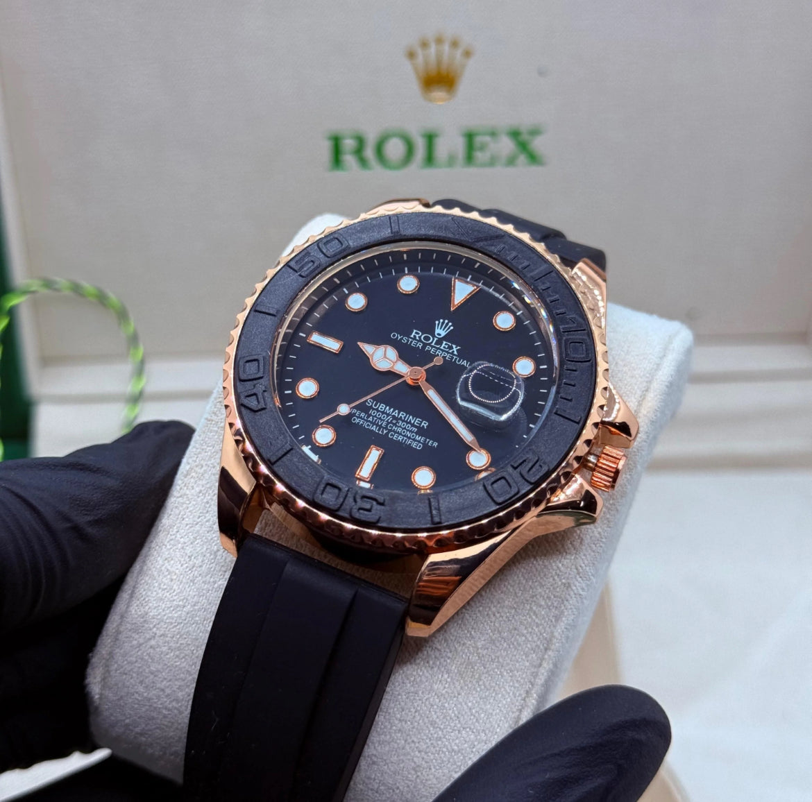 Rolex strap Golden with Black Rotating Dial