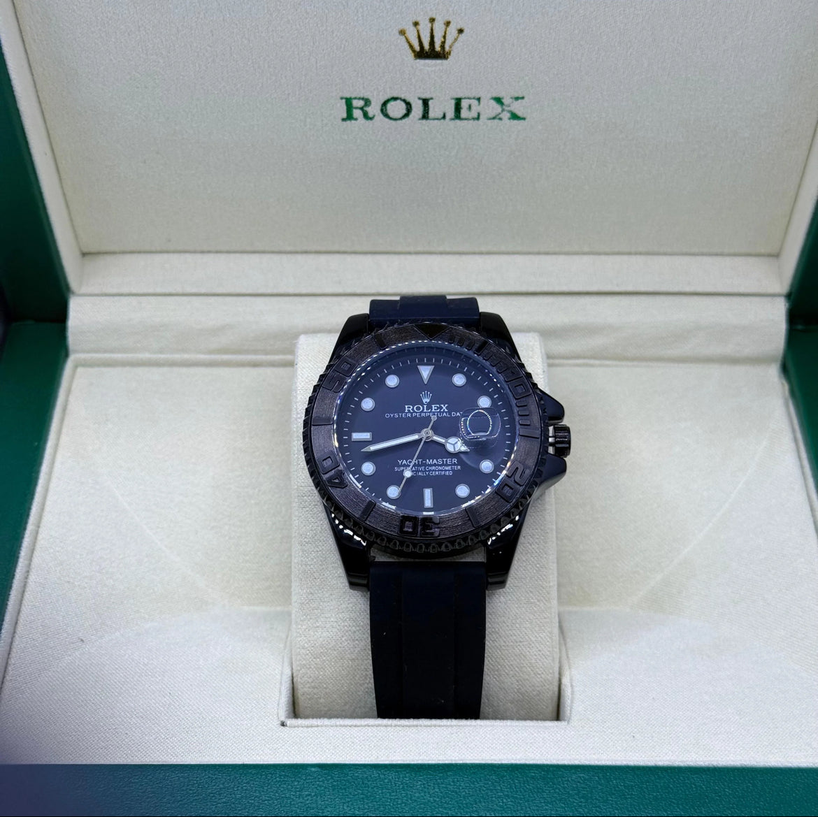 Rolex strap Black with Rotating Dial