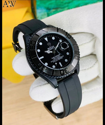 Rolex strap Black with Rotating Dial