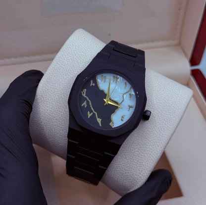 Black Aura With Marble Dial ( fiber material )