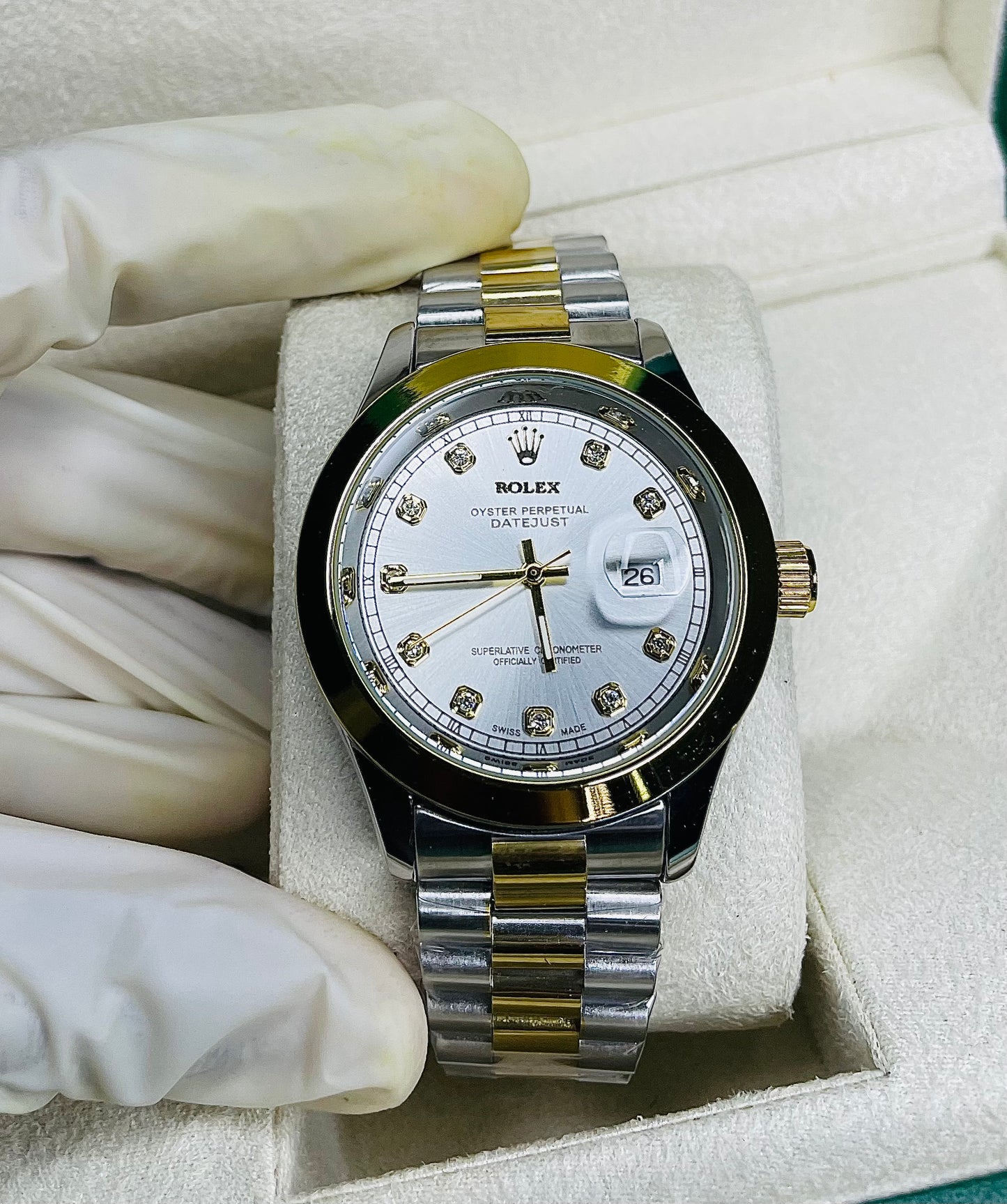 RlX white & golden dial with chain strap
