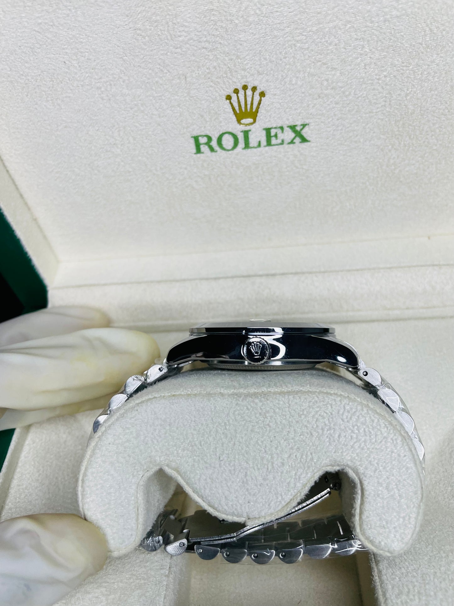 RLX white dial with silver chain strap